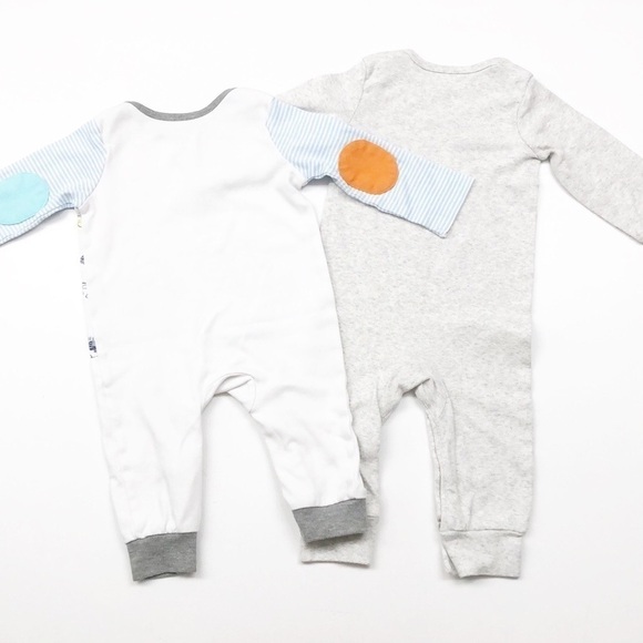 Baby Starters dinosaur print + Carter's Little Dude long sleeve jumpsuits - Picture 2 of 4